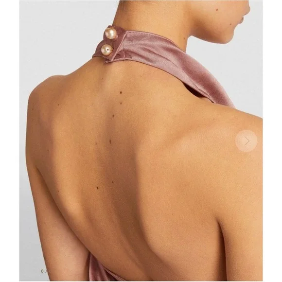 VINCE‎ Open-back recycled-satin maxi dress NWOT Size Medium - Picture 6 of 13